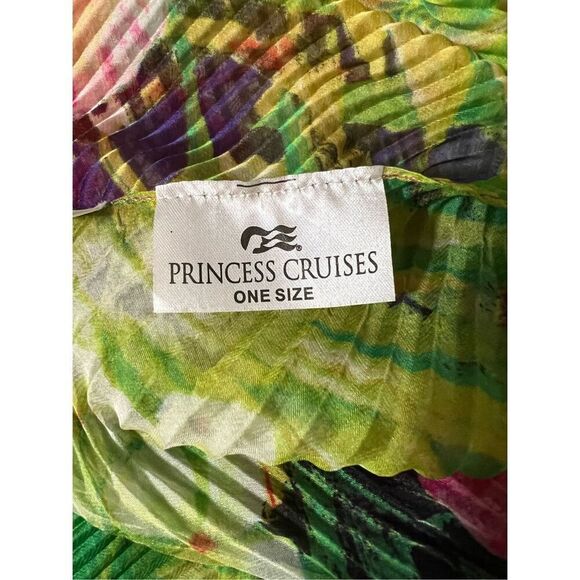 Princess Cruises Colorful Pleated Floral Kimono Cover Up OSFM - Picture 7 of 9